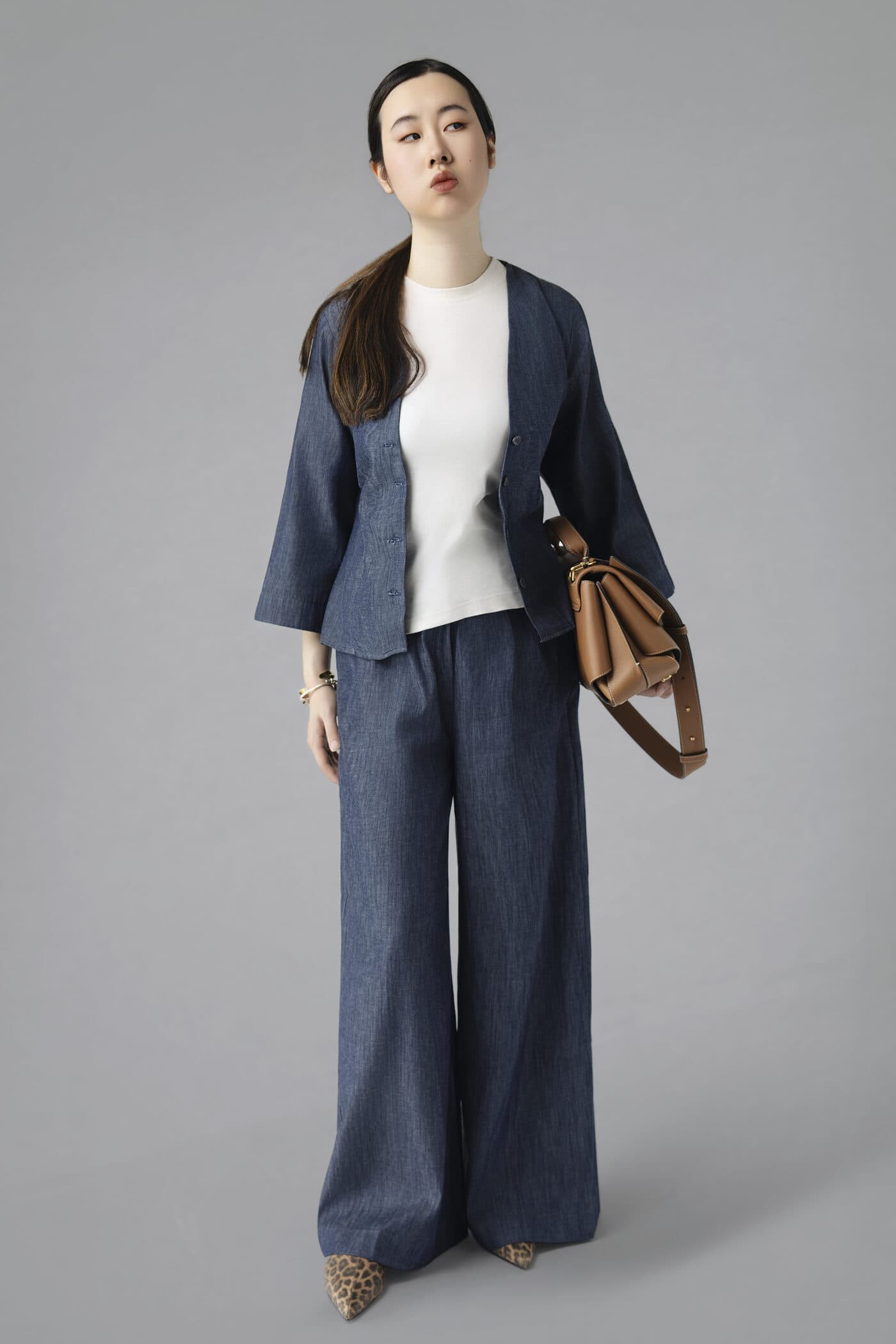 Chambray Jacket Set